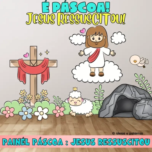 Painel de porta Cristão para páscoa :  JESUS ESTÁ VIVO