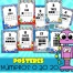 21 Pôsteres dos Números 0 ao 20 | Tema robôs