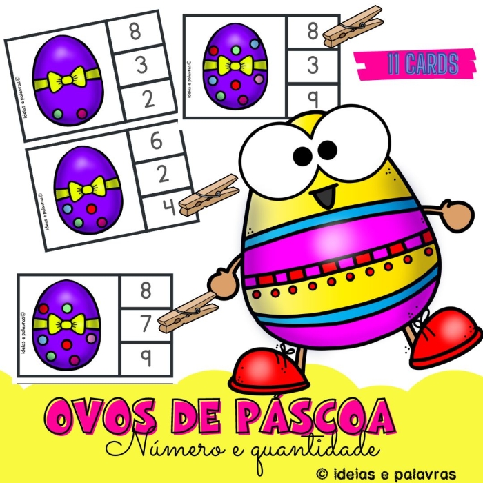 Número x Quantidade Ovos de Páscoa | Jogo Pedagógico Para Alfabetização Infantil
